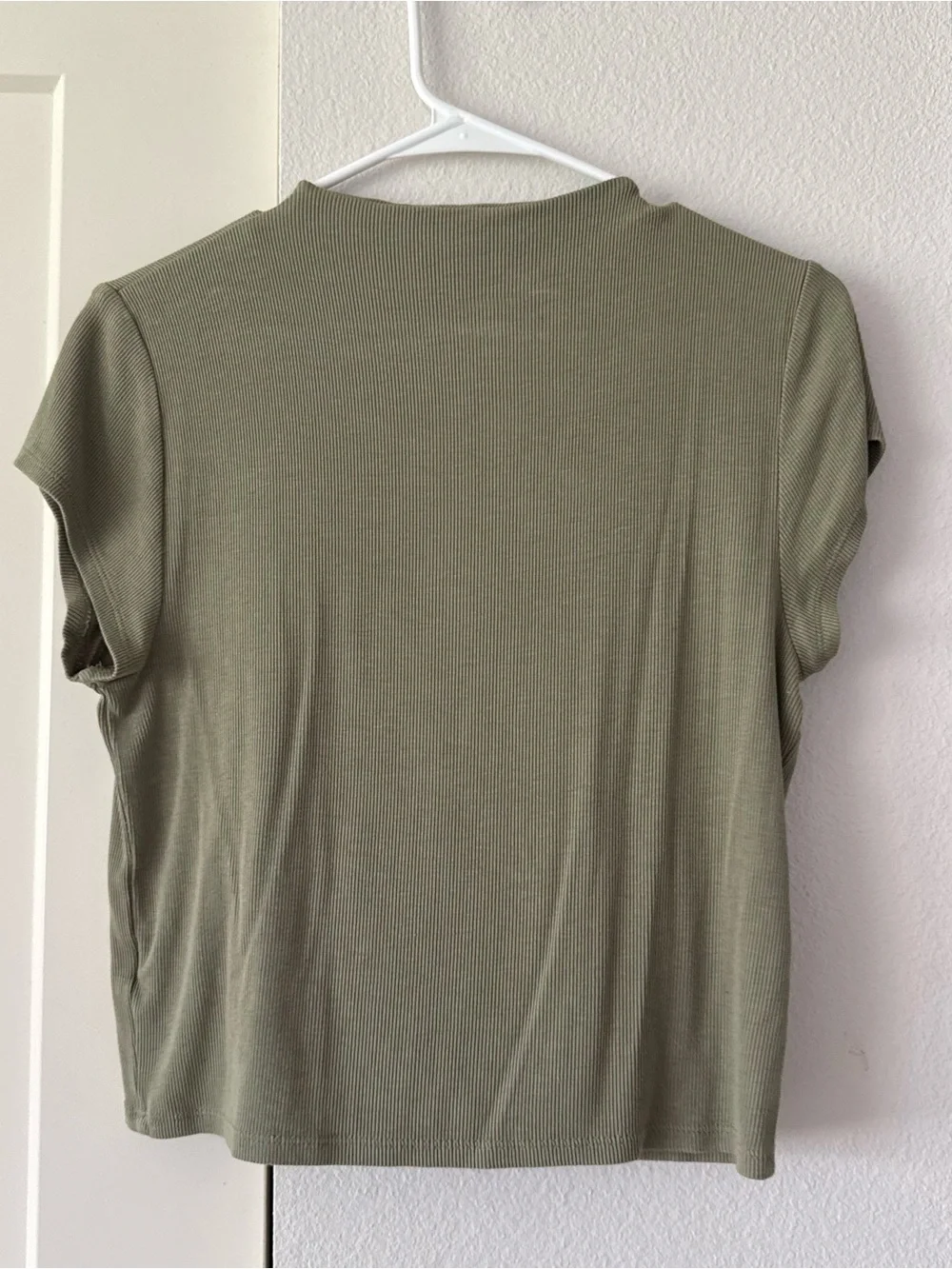 wild fable Olive Green Ribbed Mock Neck Crop Top
